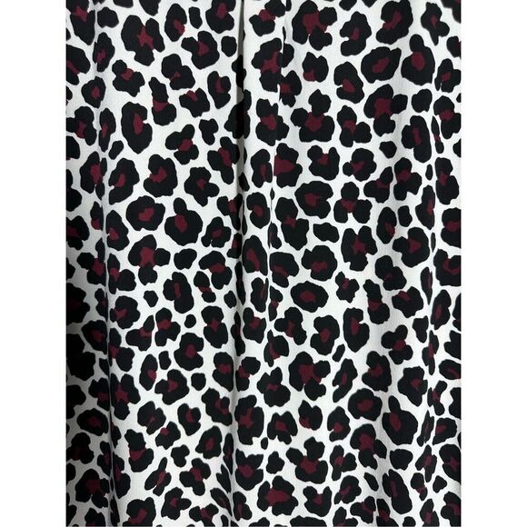 Michael Kors Leopard Burgundy Tie Sleeve Blouse Size M - Picture 5 of 12